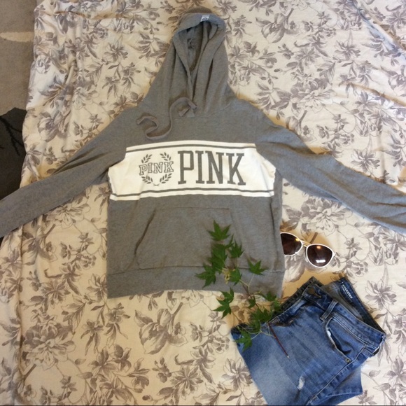 PINK Victoria's Secret Tops - GREY PINK SWEATSHIRT